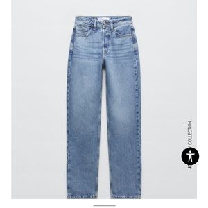 Zara high rise straight leg jean